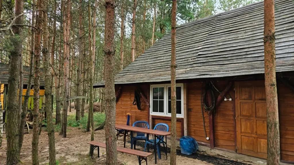 Widok na Ranczo Wilkowyjska Jeruzal z lotu ptaka